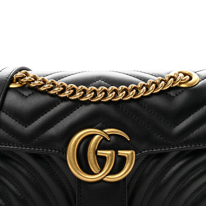 Gucci Calfskin Matelasse Mini GG Marmont Shoulder Bag Black 5 of 10