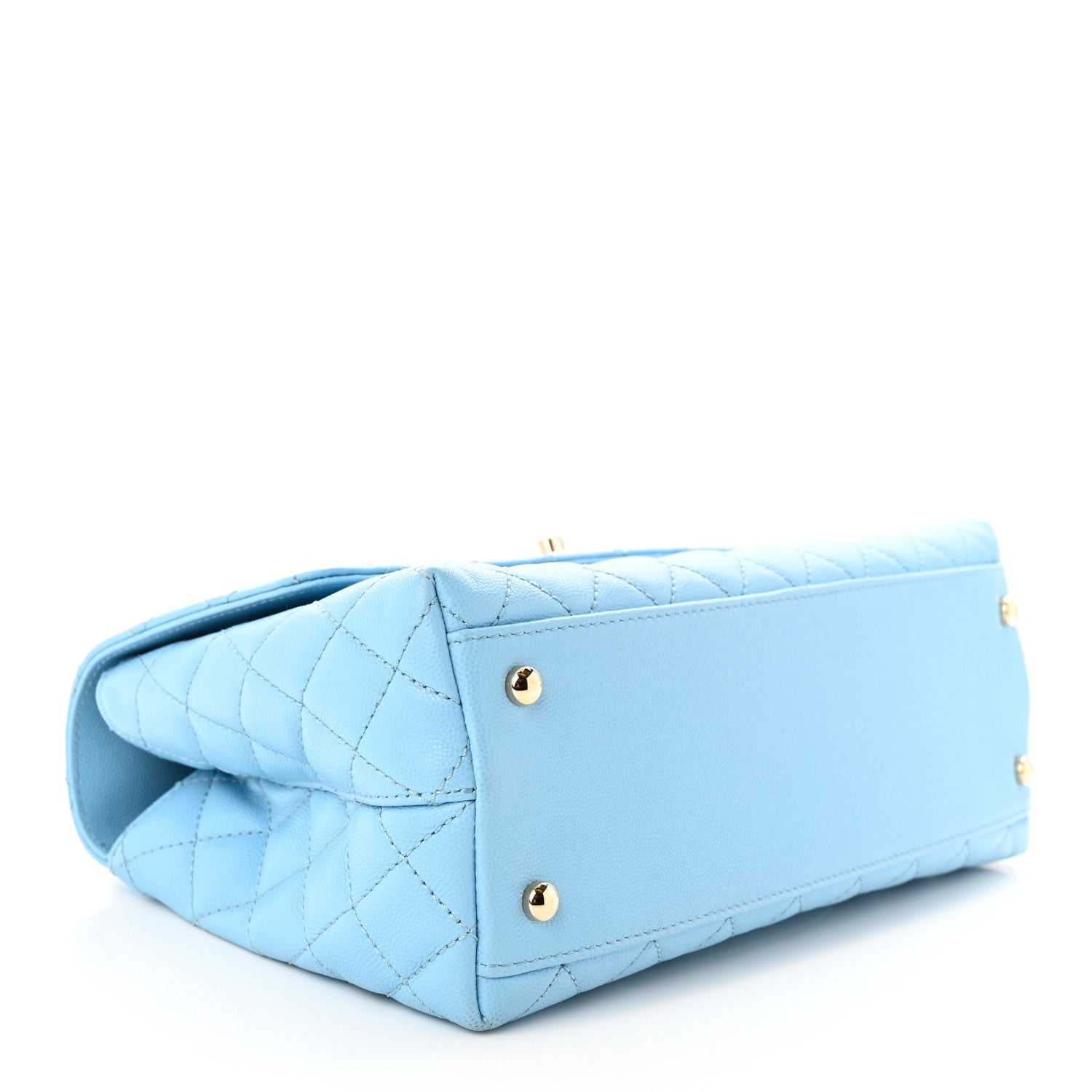 Chanel Caviar Quilted Small Coco Chain Handle Flap Light Blue 4 of 11