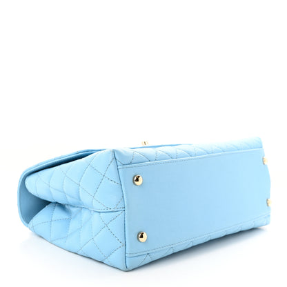 Chanel Caviar Quilted Small Coco Chain Handle Flap Light Blue 4 of 11