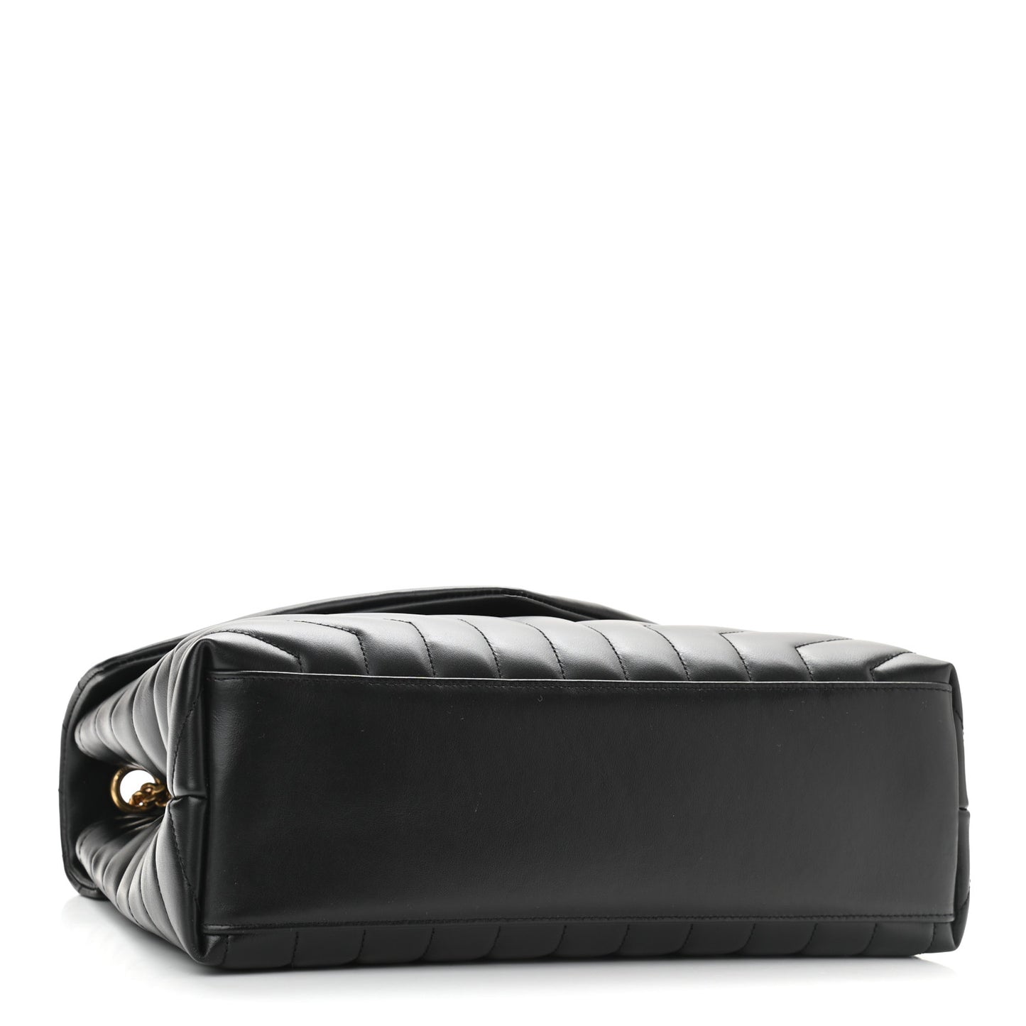 Calfskin Y Quilted Monogram Medium Loulou Chain Satchel Black