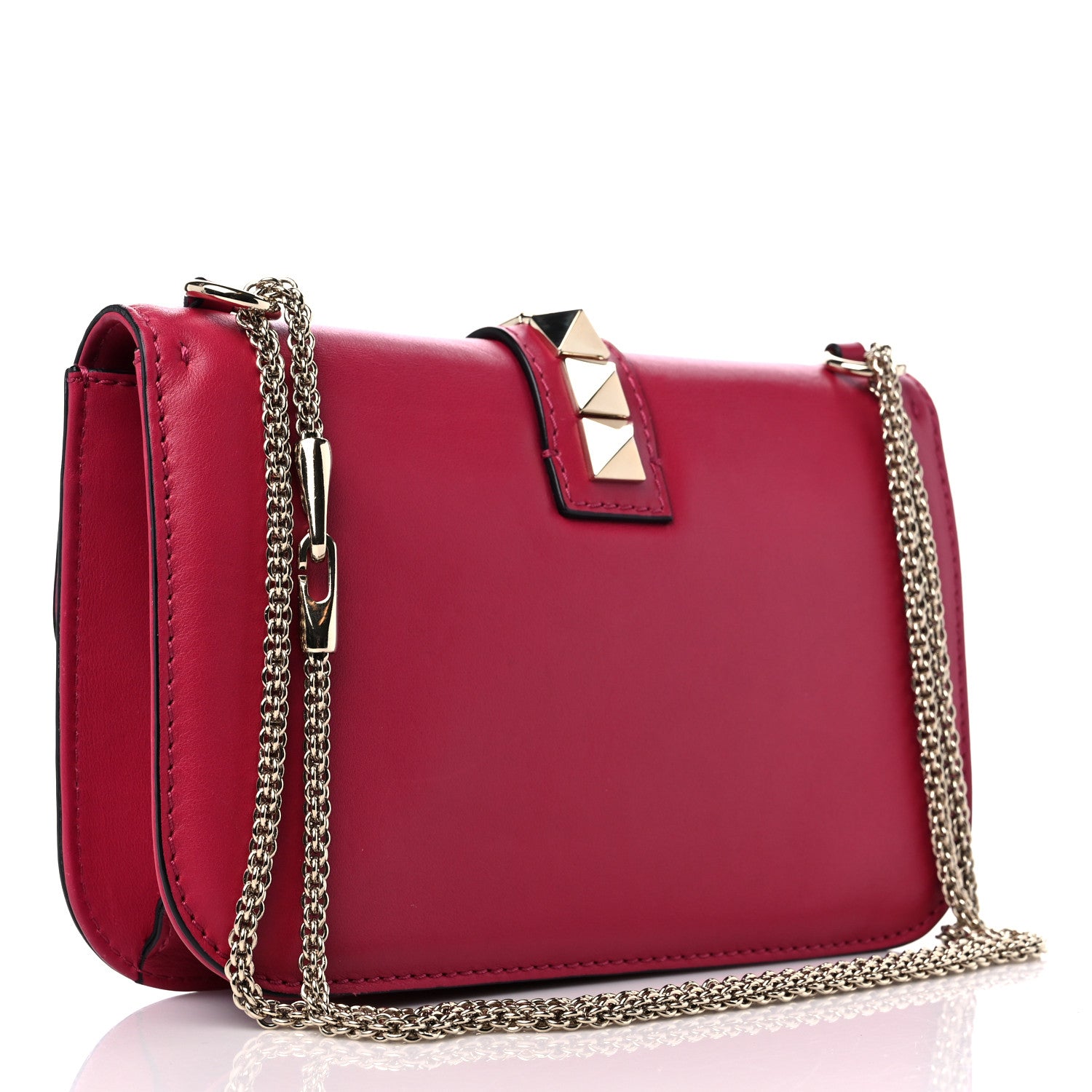 Valentino Garavani Vitello Medium Glam Lock Rockstud Flap Cyclamin 3 of 10