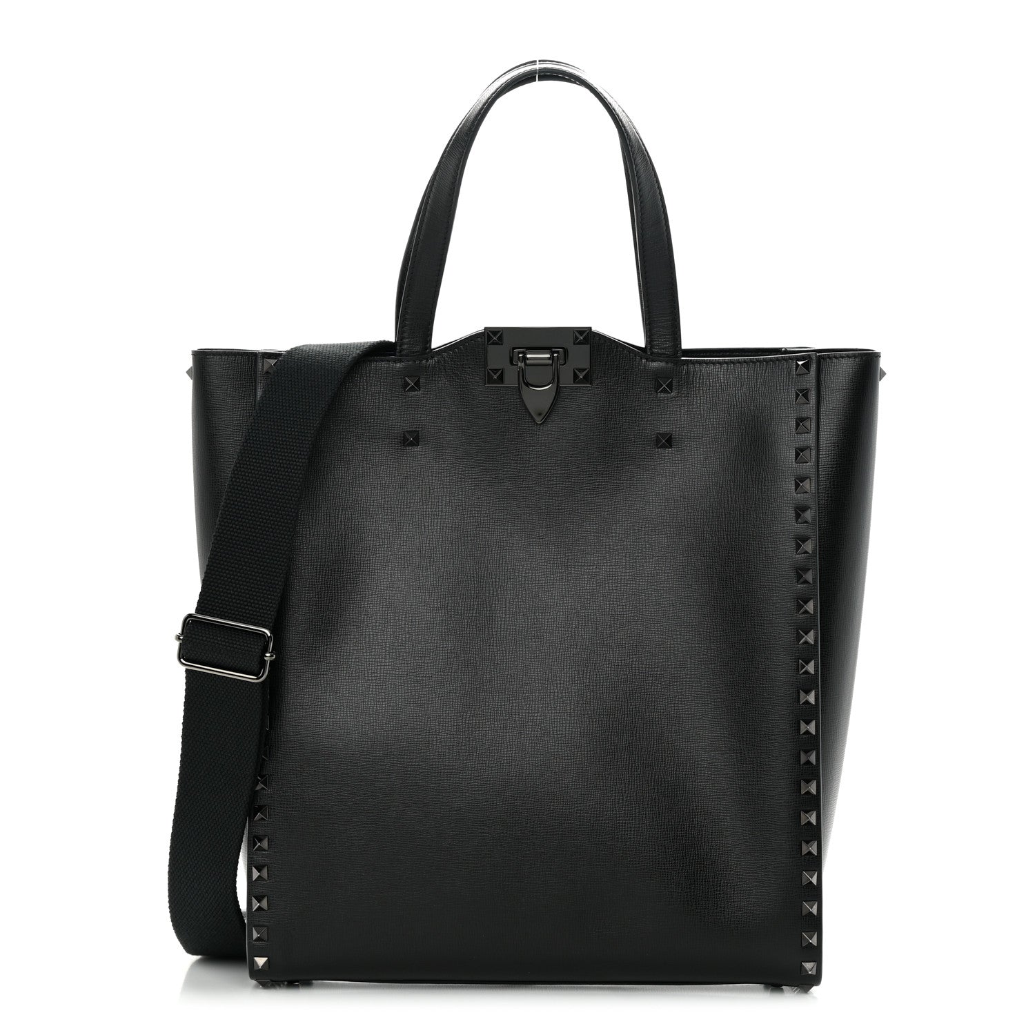 Valentino Garavani Grainy Calfskin Rockstud Alcove Tote Black 1 of 12