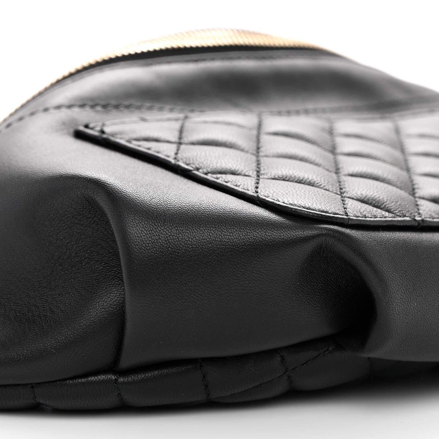 Chanel Lambskin Quilted Waist Bag Fanny Pack Black 9 of 11