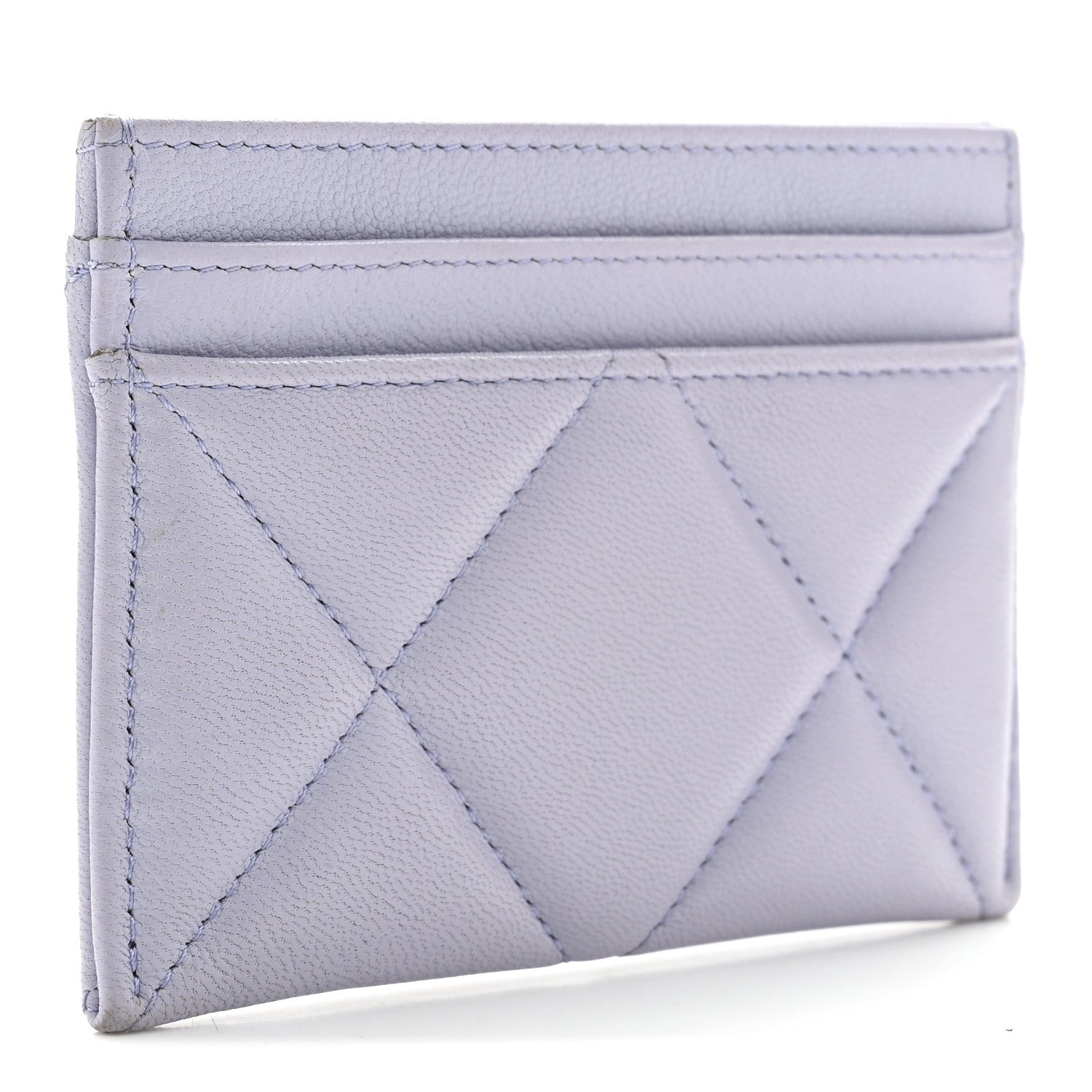 Chanel Lambskin Quilted Chanel 19 Card Holder Light Purple 3 of 9