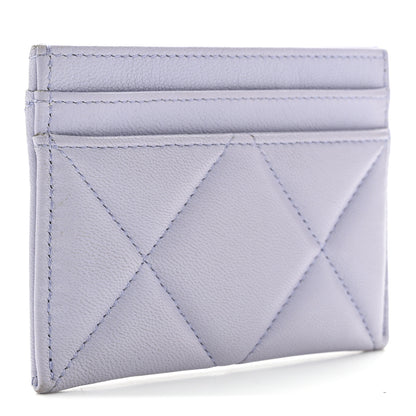 Chanel Lambskin Quilted Chanel 19 Card Holder Light Purple 3 of 9