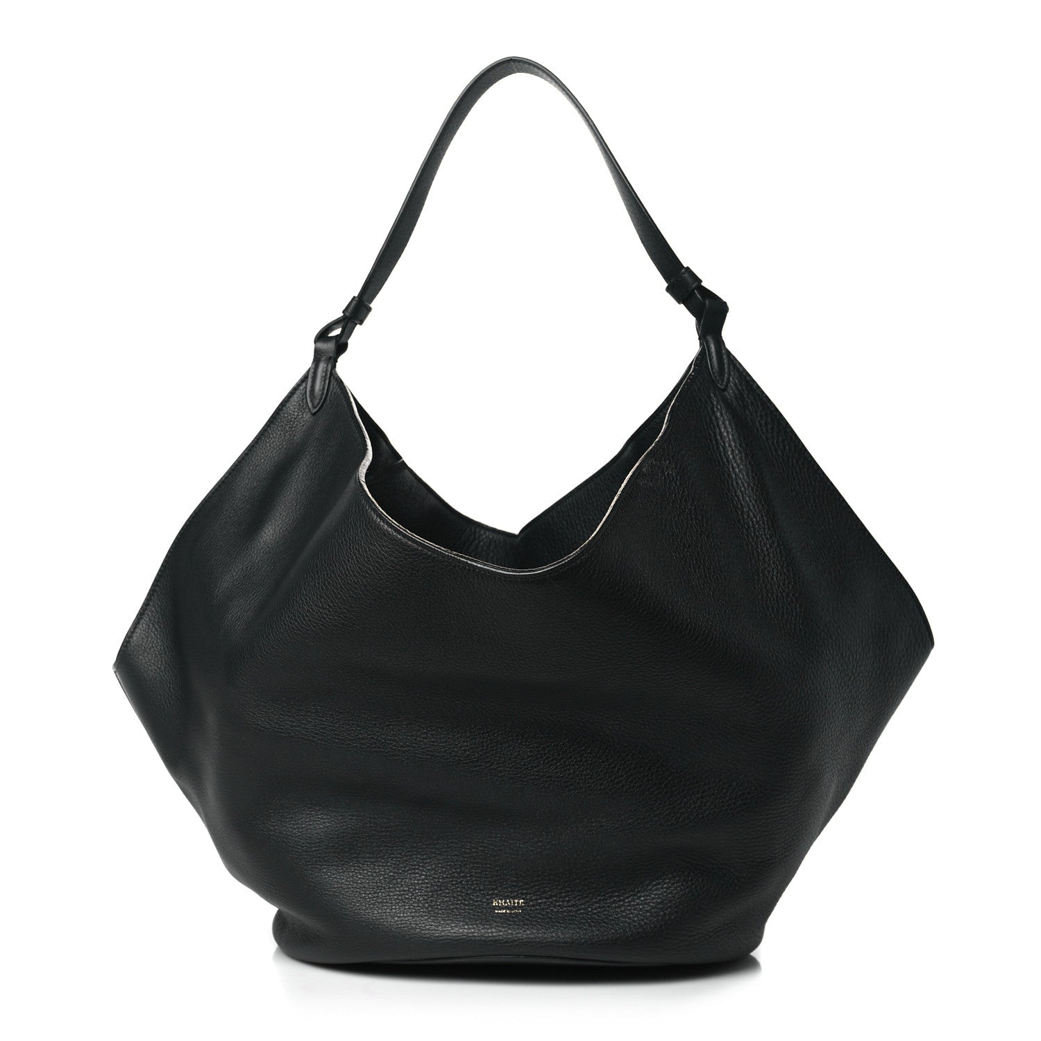 Khaite Pebbled Sport Calfskin Medium Lotus Tote Black 1 of 11