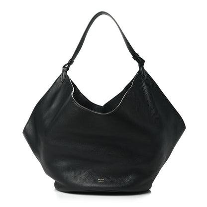 Khaite Pebbled Sport Calfskin Medium Lotus Tote Black 1 of 11