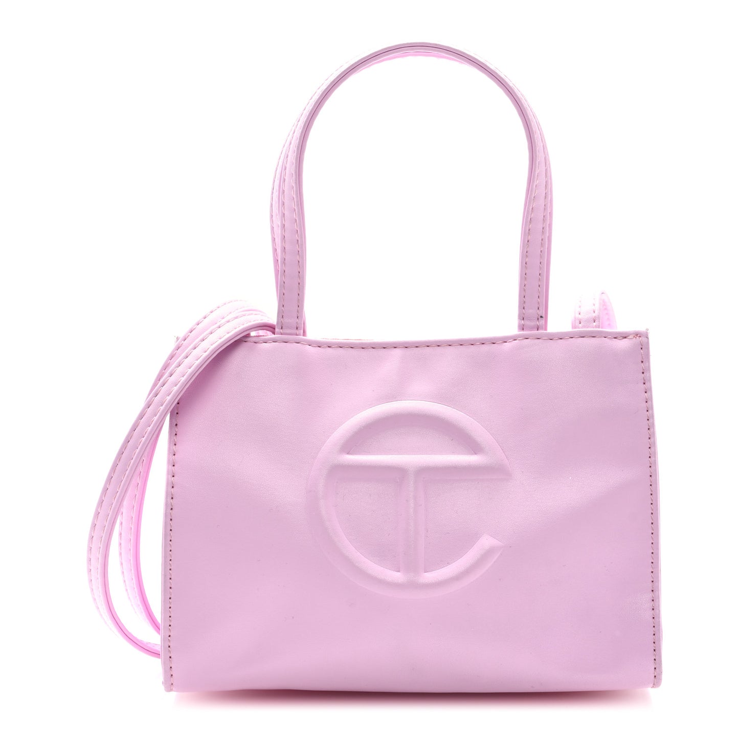 Vegan Leather Small Shopping Bag Bubblegum