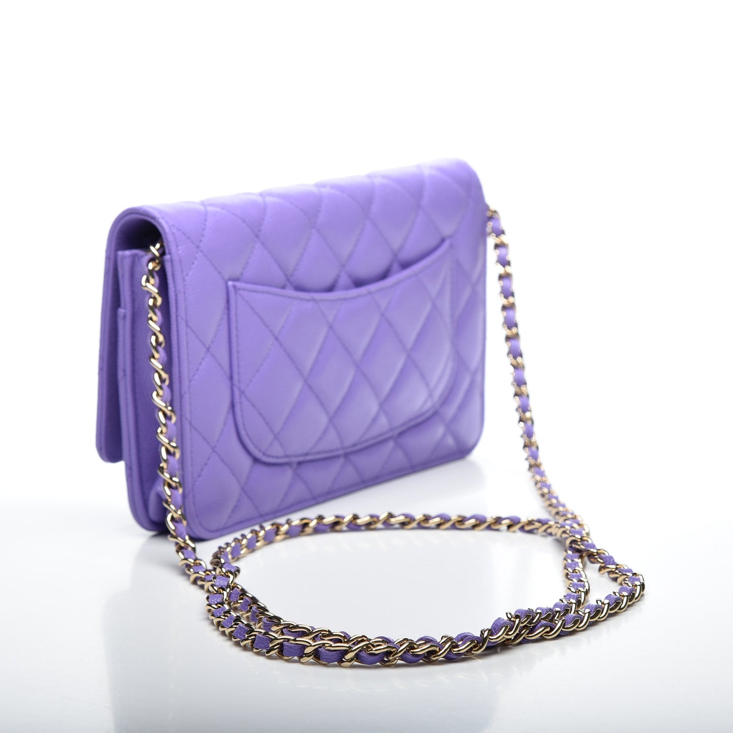 Caviar Quilted Wallet On Chain WOC Purple