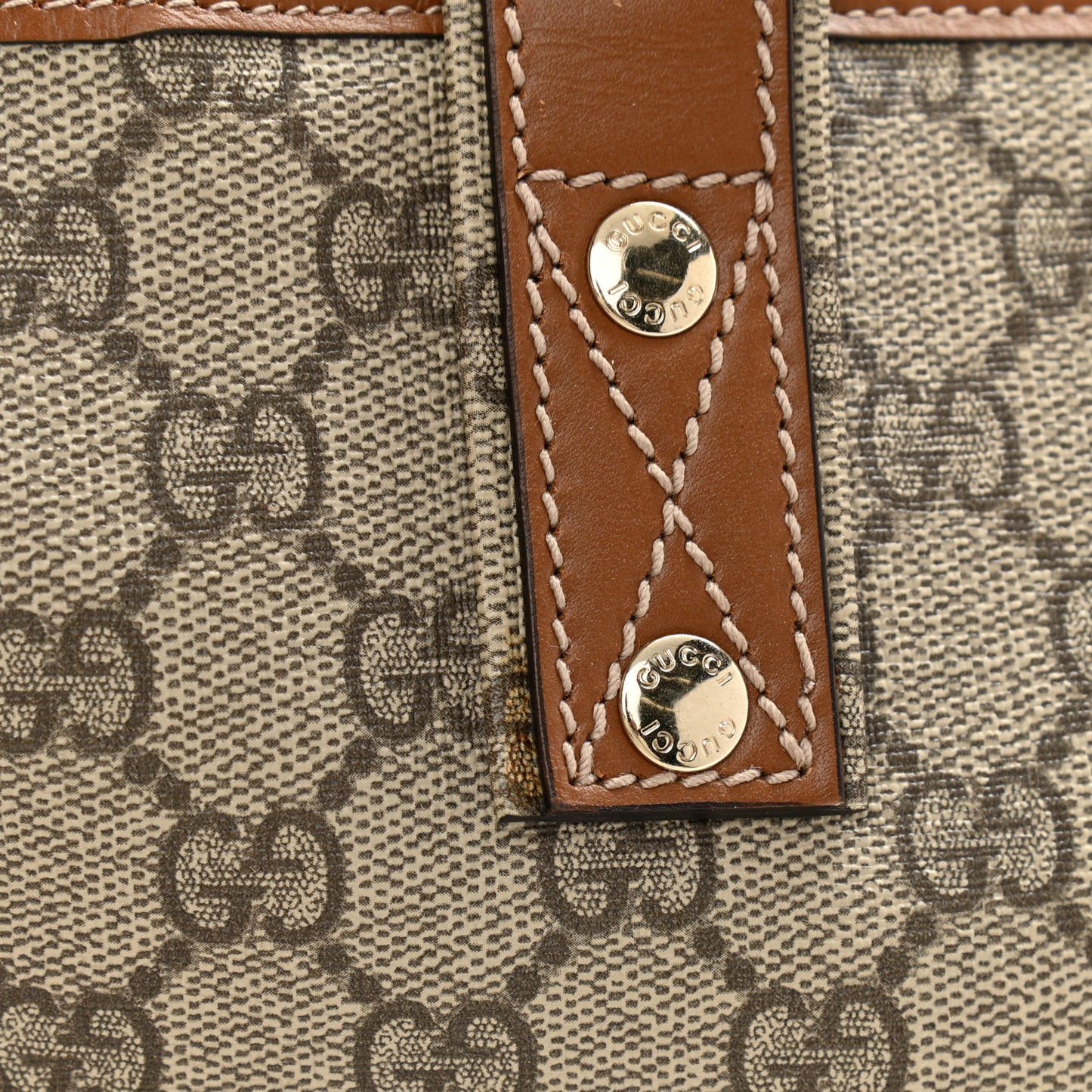 GG Plus Monogram Medium Signature Web Loop Tote Brown