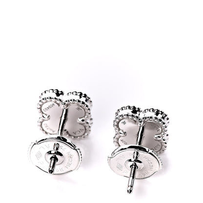 Van Cleef & Arpels 18K White Gold Mother of Pearl Sweet Alhambra Earrings 3 of 7
