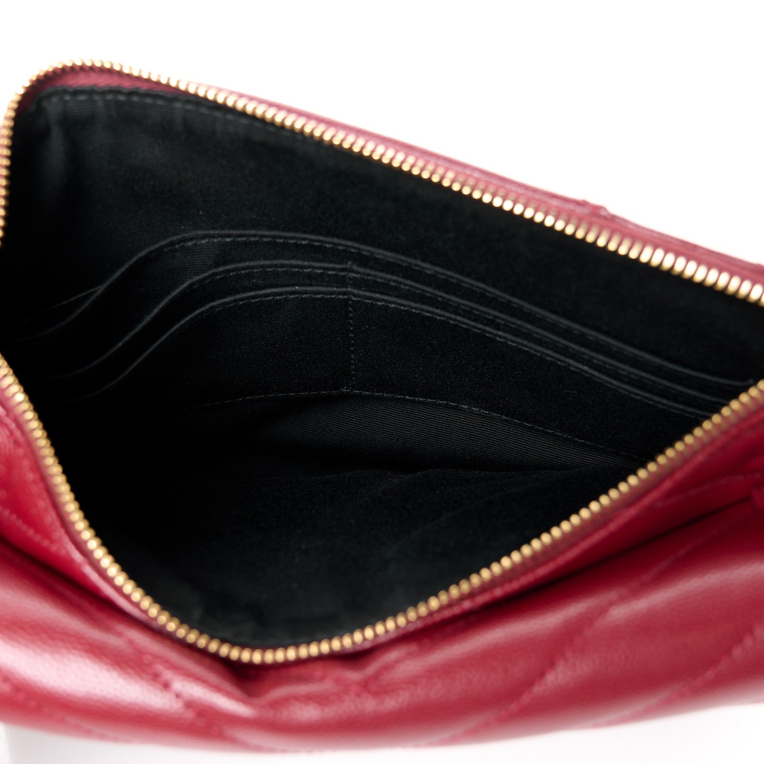 Saint Laurent Grain De Poudre Matelasse Tribeca Chain Wallet Amaretto 5 of 13