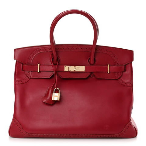 Tadelakt Ghillies Birkin 35 Rubis