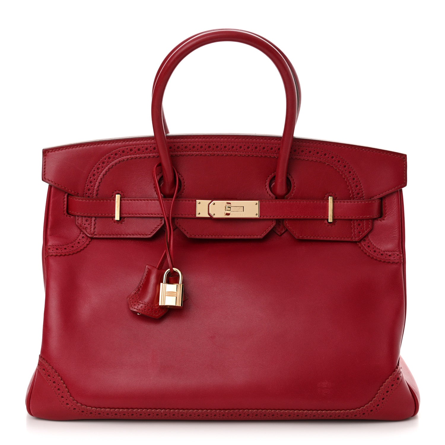 Hermes Tadelakt Ghillies Birkin 35 Rubis 1 of 20