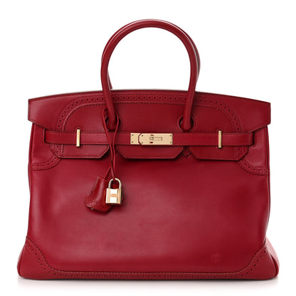 Hermes Tadelakt Ghillies Birkin 35 Rubis 1 of 20