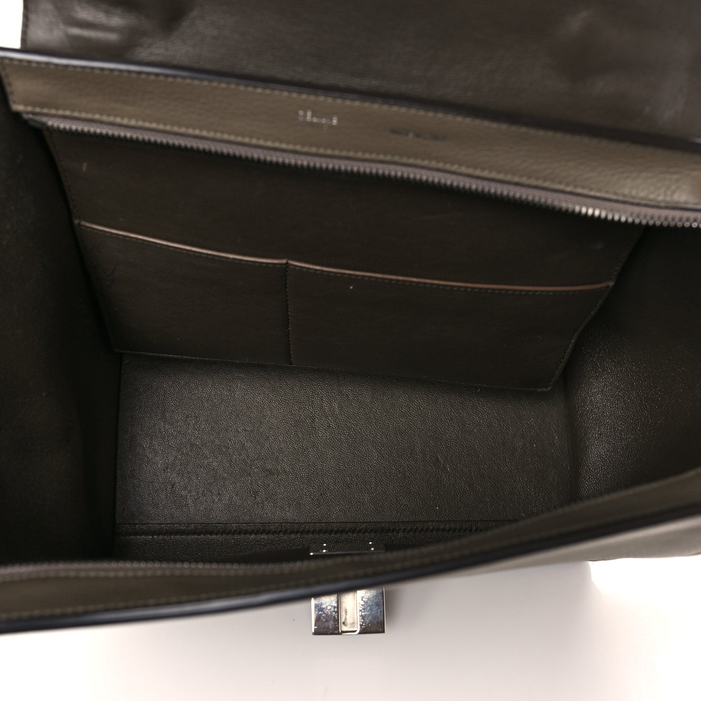 Drummed Calfskin Suede Small Trapeze Souris