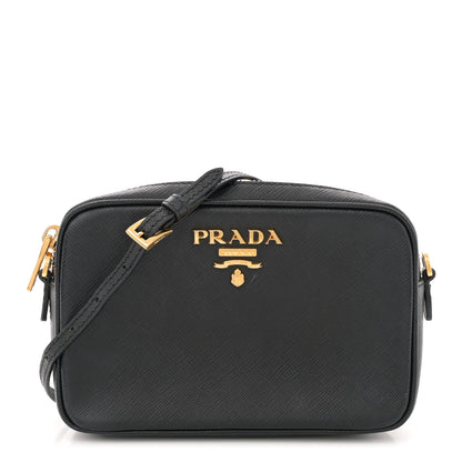 Prada Saffiano Mini Camera Crossbody Bag Black 1 of 10