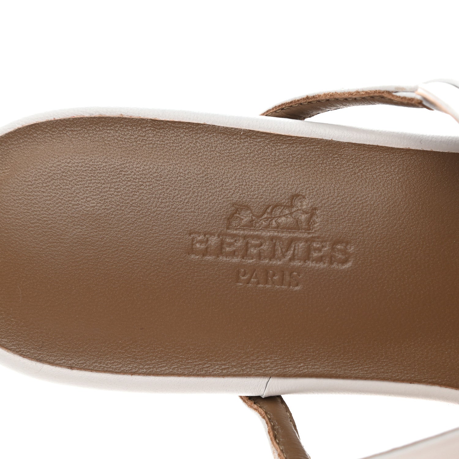 Hermes Nappa Womens Beach Sandals 36 White 7 of 9
