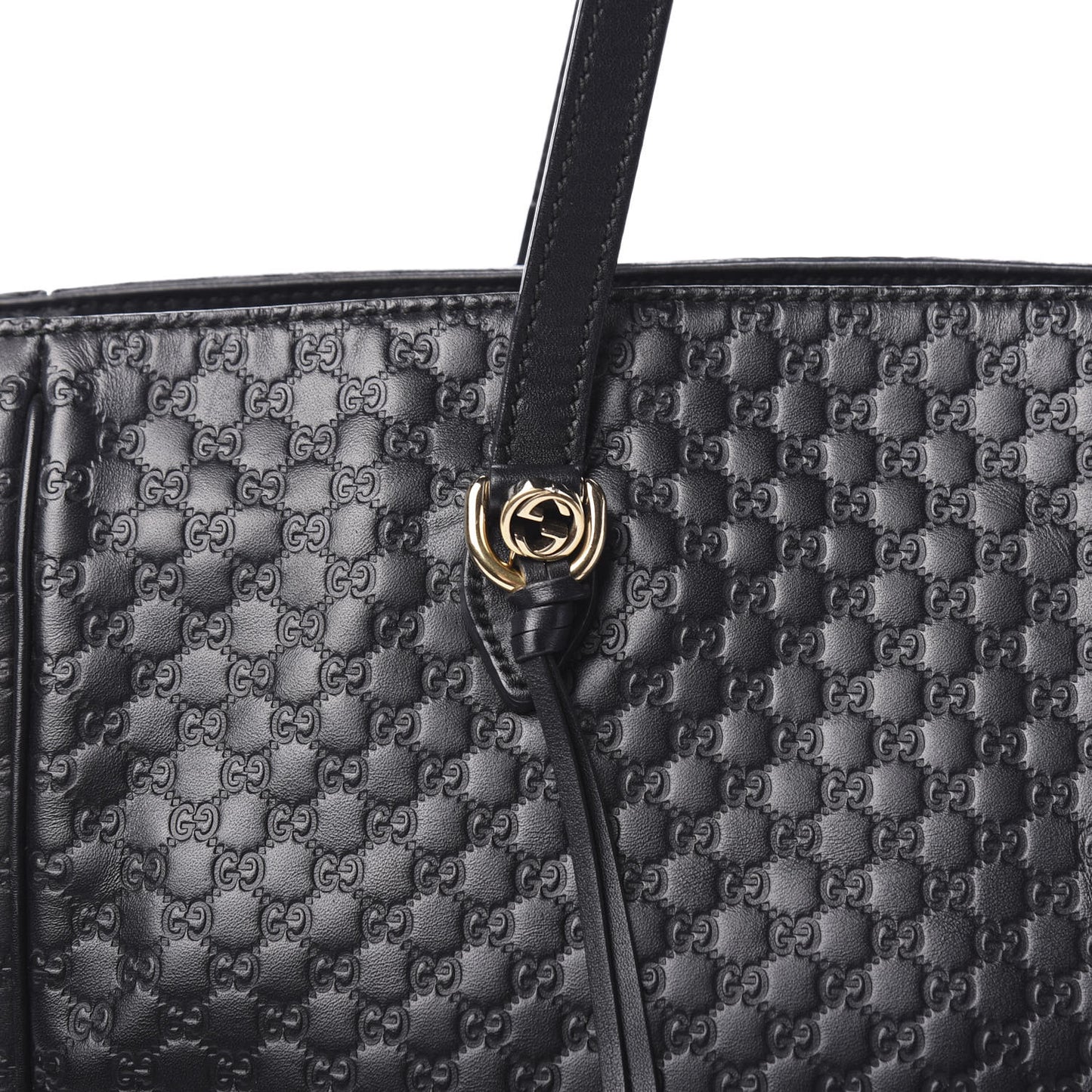 Microguccissima Bree Zippered Tote Black