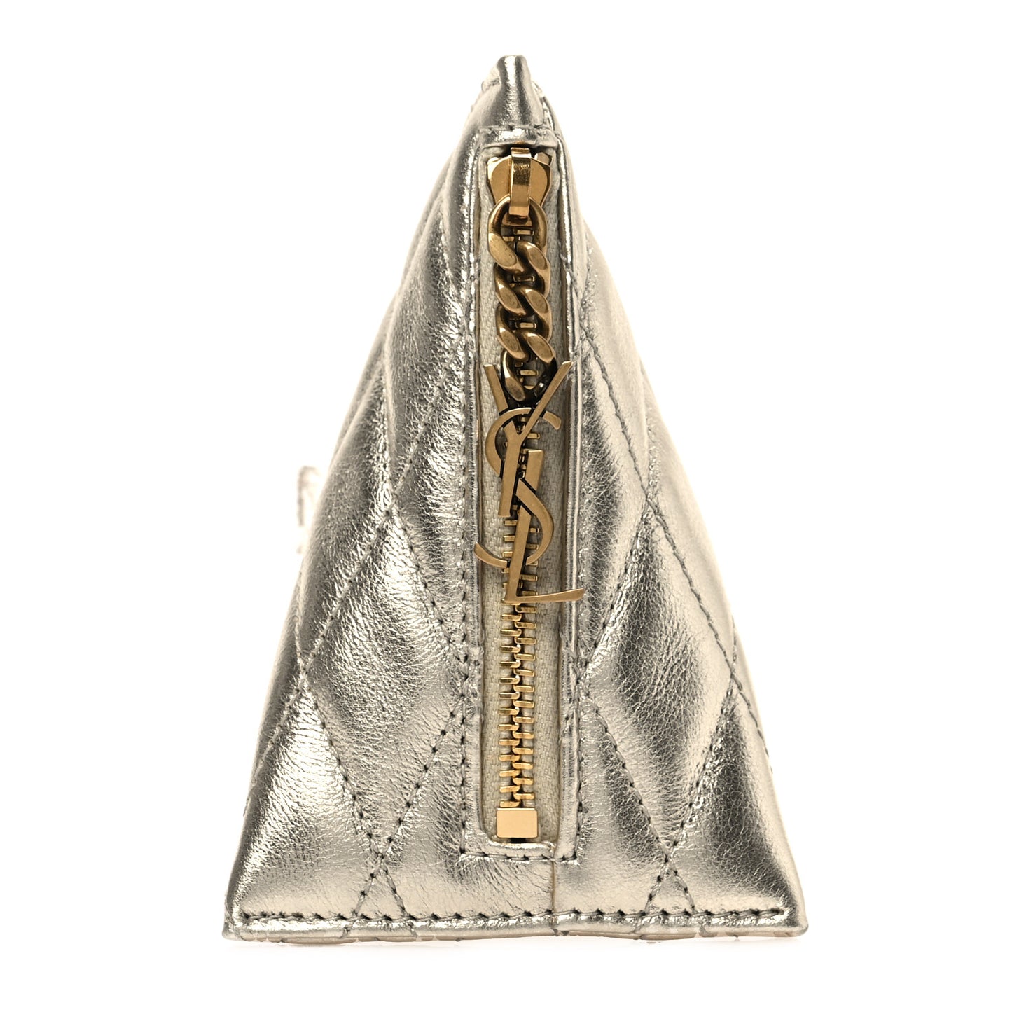 Metallic Calfskin Berlingo Bag Charm Platino