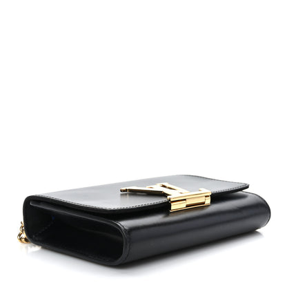 Louis Vuitton Calfskin Chain Louise MM Black 4 of 9