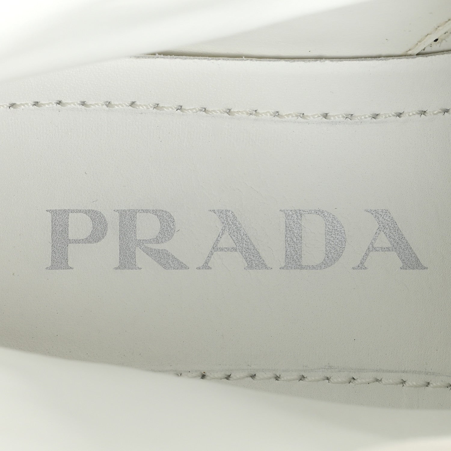 Prada Spazzolato Rois Re-Nylon Metal Triangle Logo Monolith Pouch Pocket 55mm Boots 36 White 8 of 15