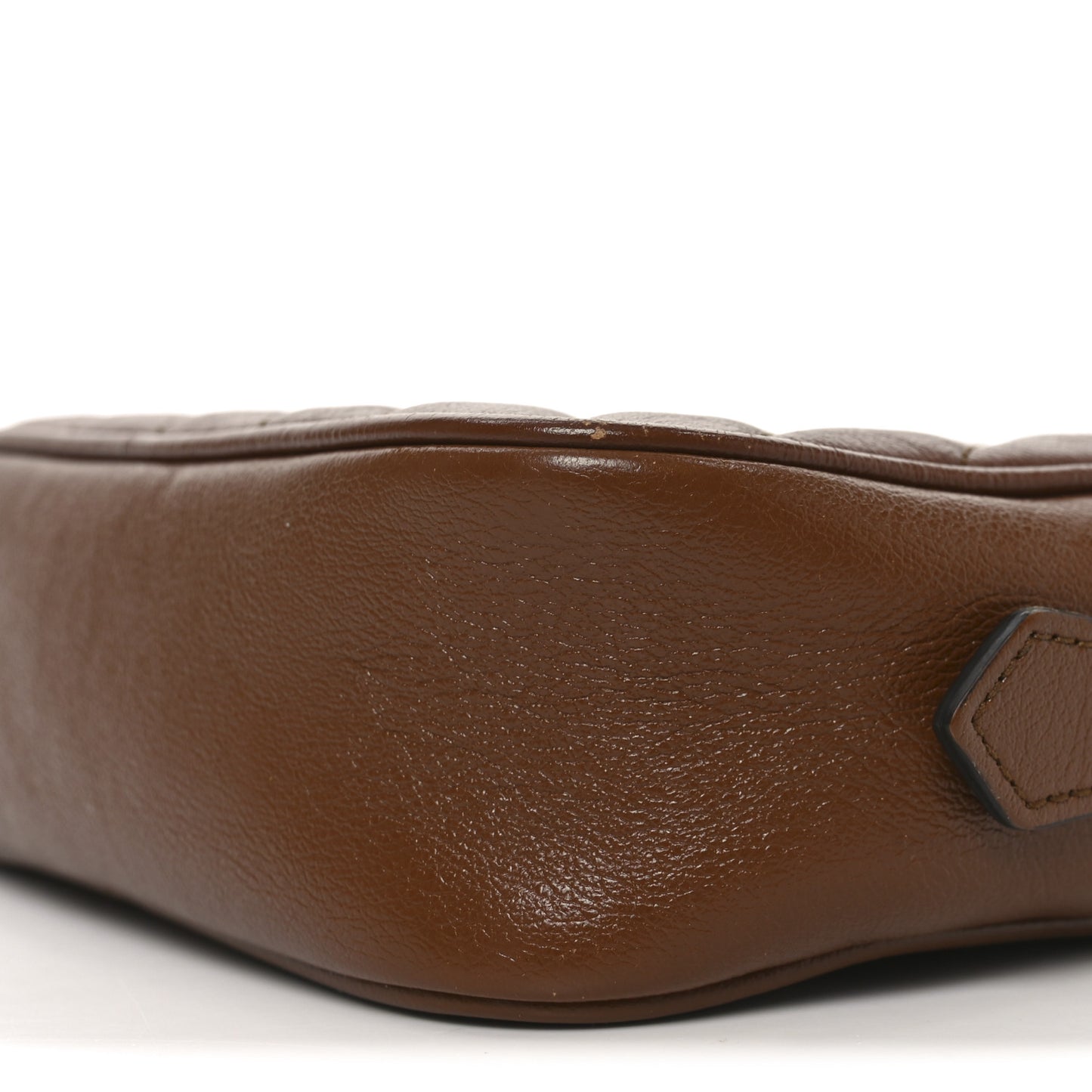 Glazed Calfskin Matelasse Diagonal Mini GG Marmont Chain Shoulder Bag Cuir