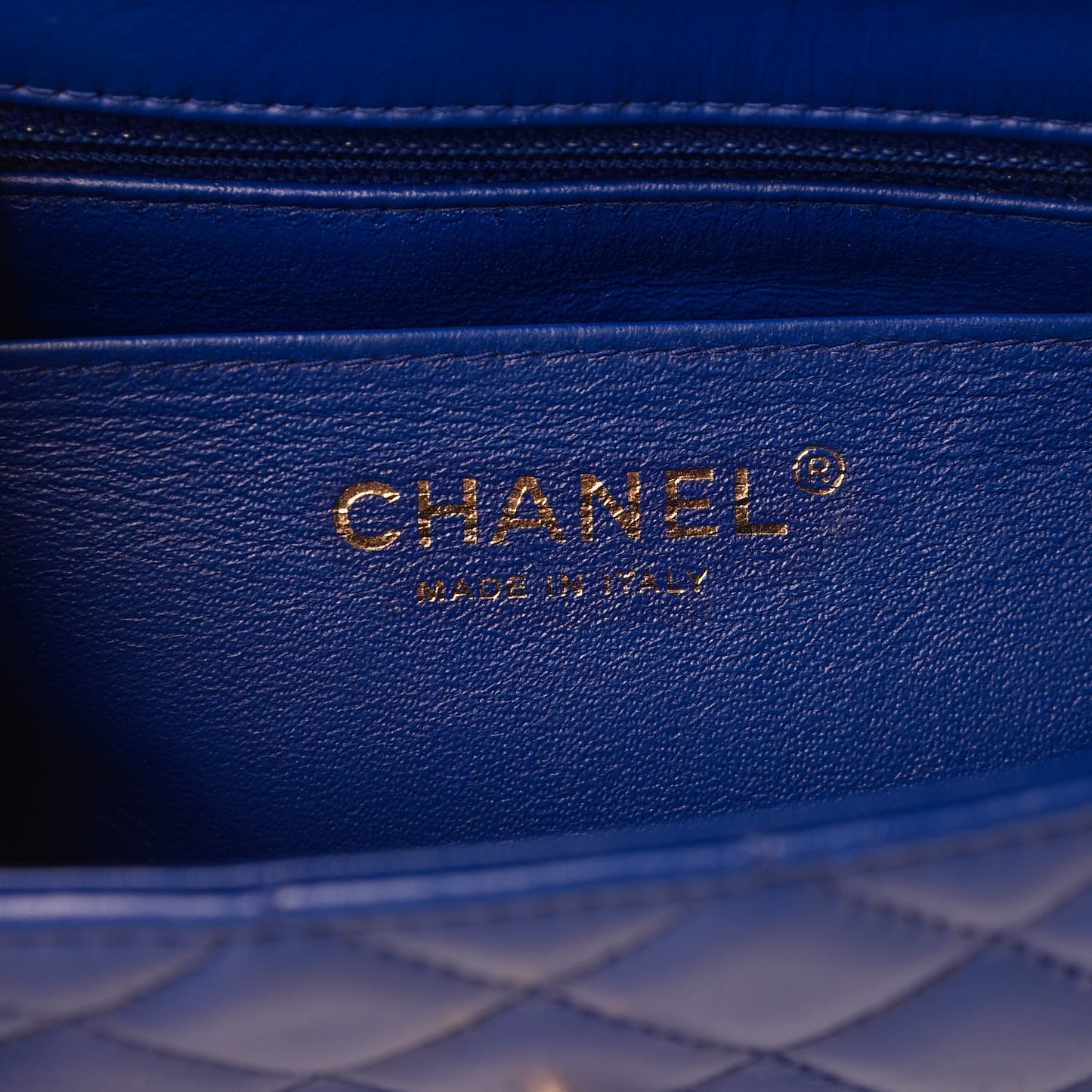Lambskin Quilted Mini Rectangular Flap Dark Blue