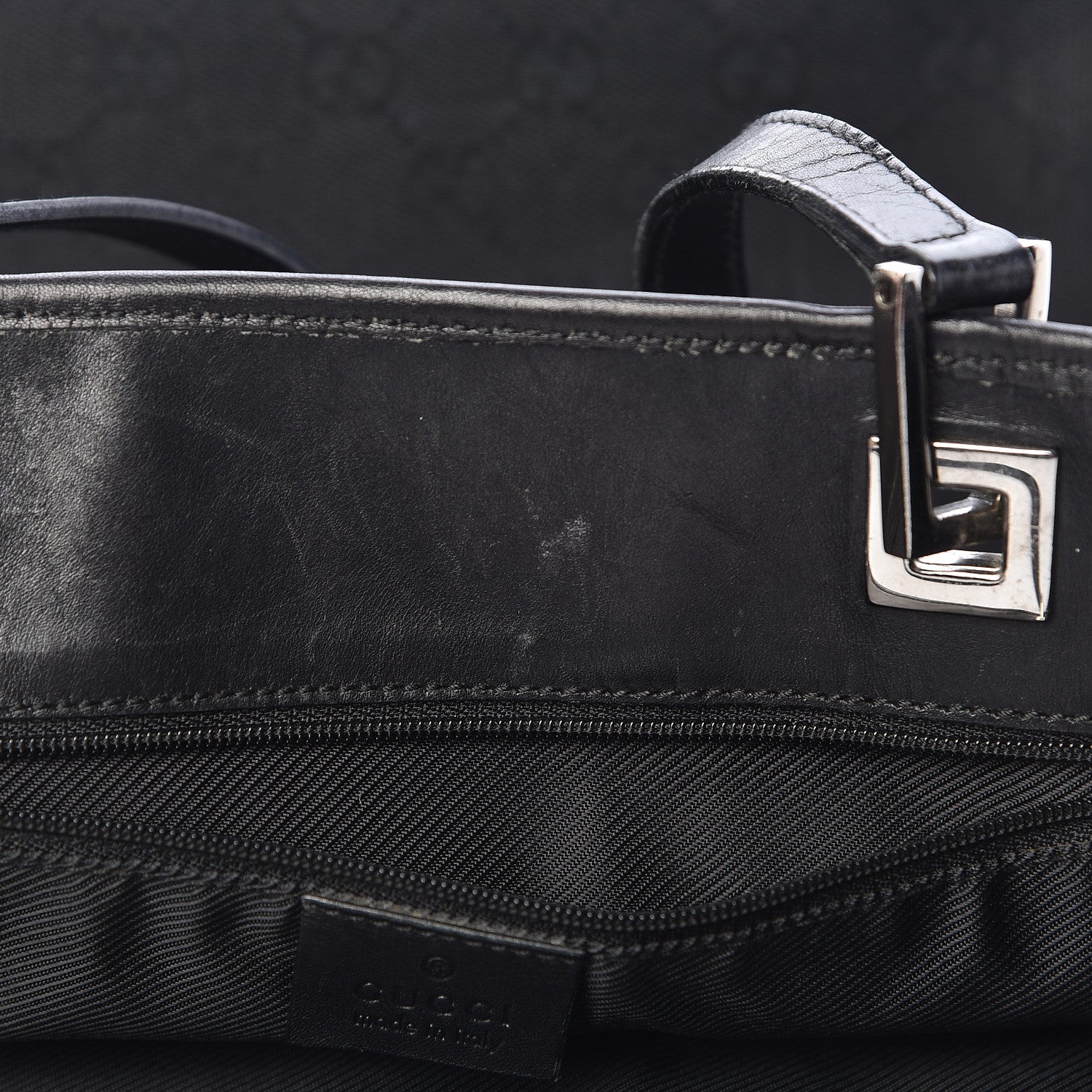 Gucci Monogram Bucket Tote Black 8 of 20