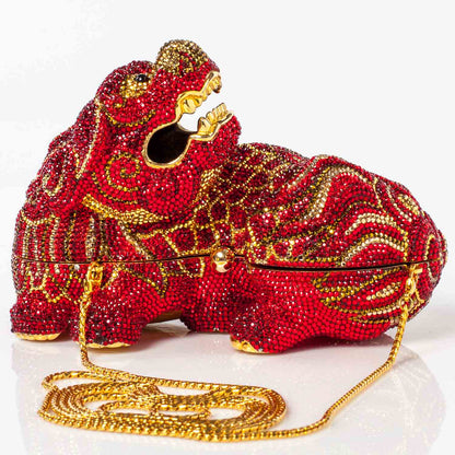 Judith Leiber Swarovski Crystal Ming Dragon Minaudiere Clutch 1 of 22