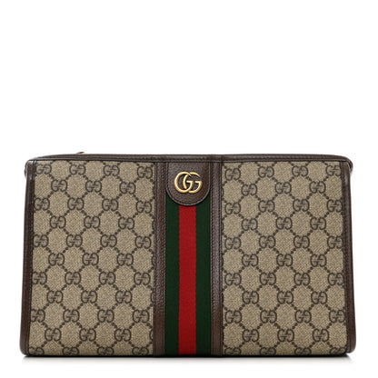 Gucci GG Supreme Monogram Web Ophidia GG Toiletry Case Beige New Acero 1 of 6