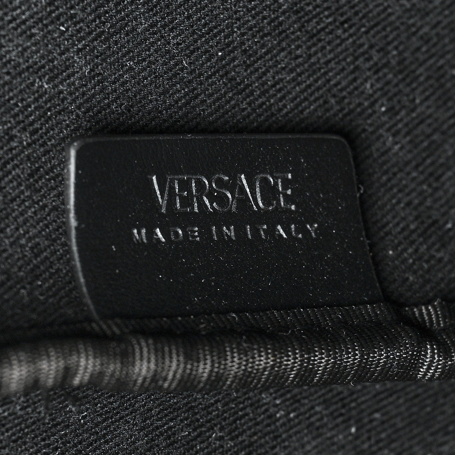 Versace Coated Canvas Calfskin La Greca Signature Shopper Tote Bag Black Grey 7 of 10