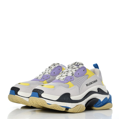 Balenciaga Fabric Mesh Womens Triple S Sneakers 36 White Purple Yellow 3 of 16