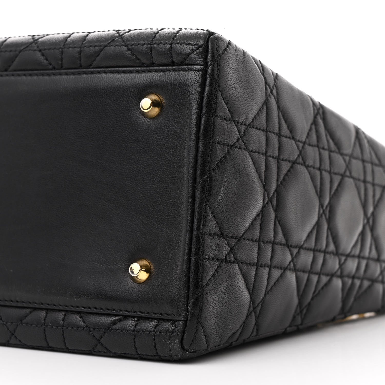 Christian Dior Lambskin Cannage Medium Lady Dior Black 10 of 12