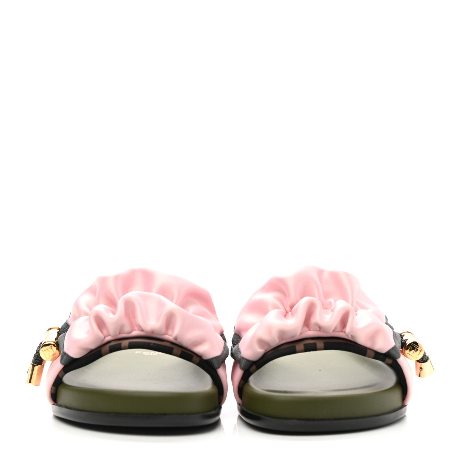 Fendi Satin Fendi Feel Slide Sandals 35.5 Pink 2 of 7