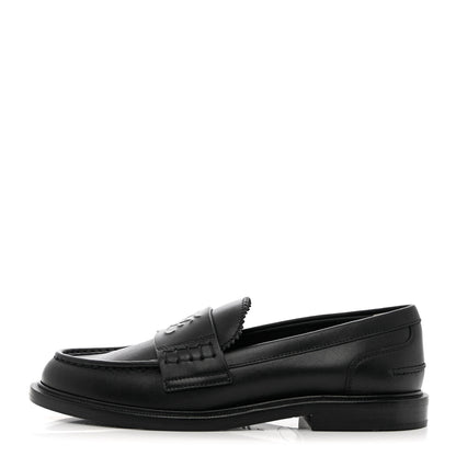 Fendi Calfskin Karligraphy Loafers 37 Black 1 of 13