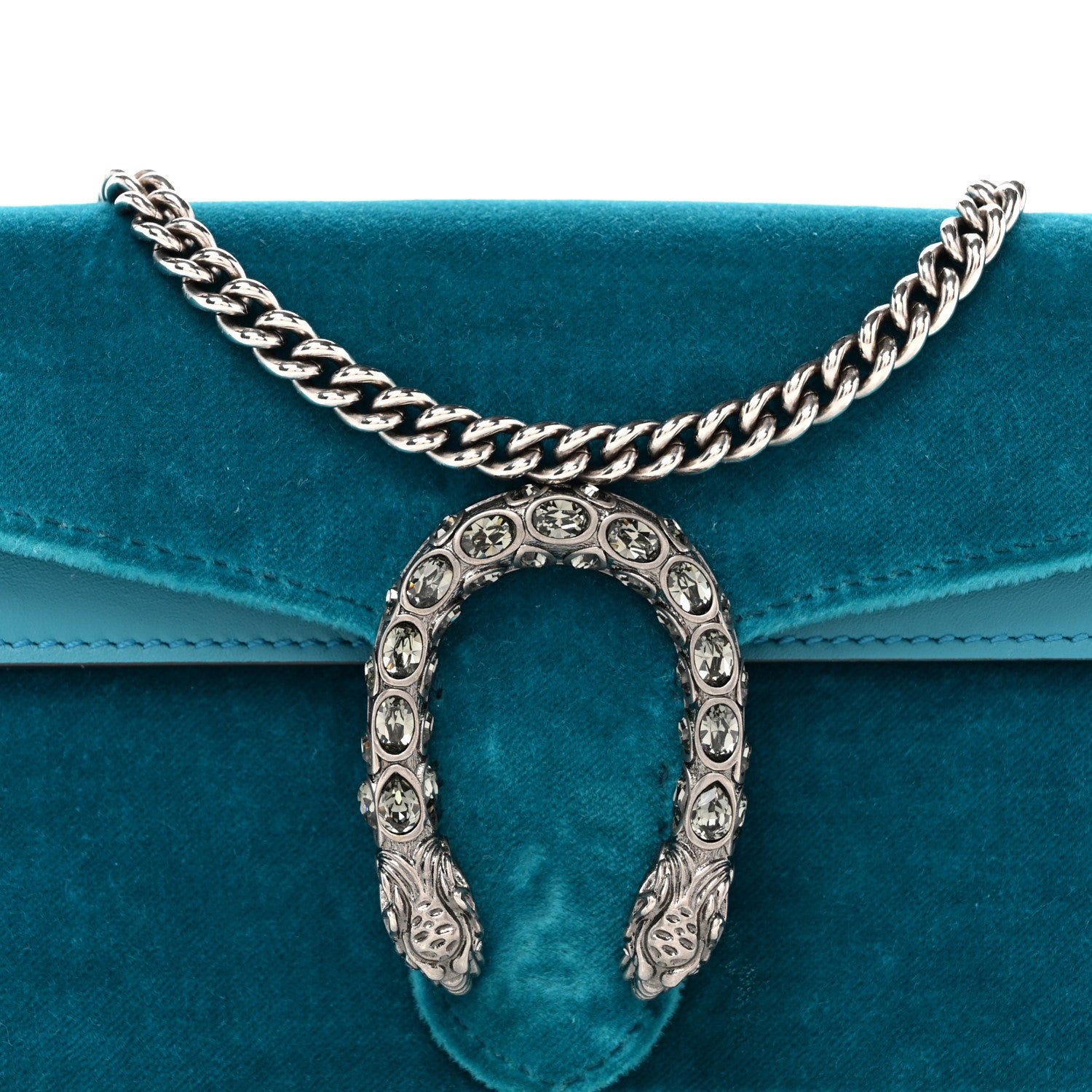 Gucci Velvet Super Mini Dionysus Shoulder Bag Pavone Cyan 7 of 12