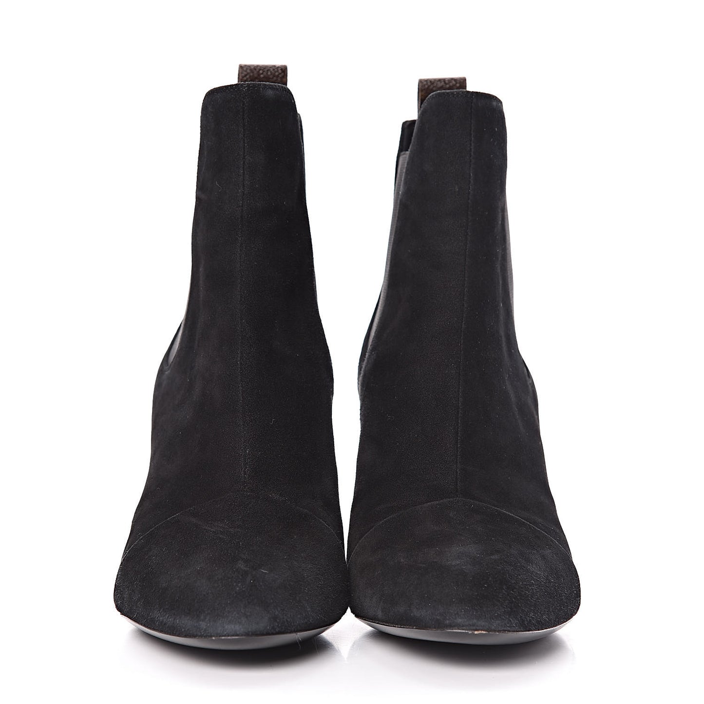 Suede Monogram Uniformes Cap Toe Chelsea 75mm Ankle Boots 39 Black
