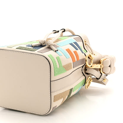 Fendi Canvas Vitello Grace F is Fendi FF Multicolor Embroidered Mini Mon Tresor Bucket Bag Grezzo Multicolor Latte 12 of 12