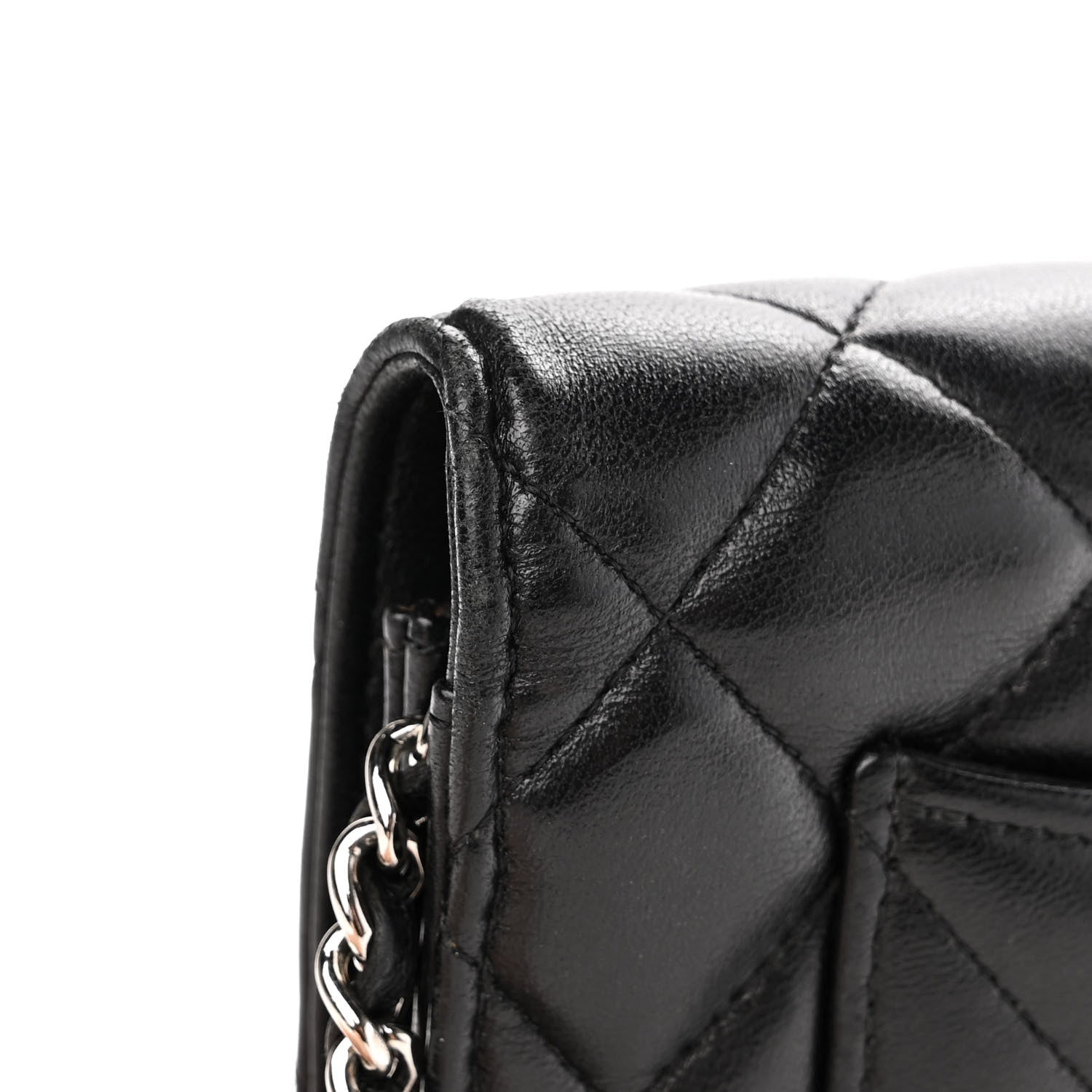 Chanel Lambskin Quilted Wallet On Chain WOC Black 12 of 15