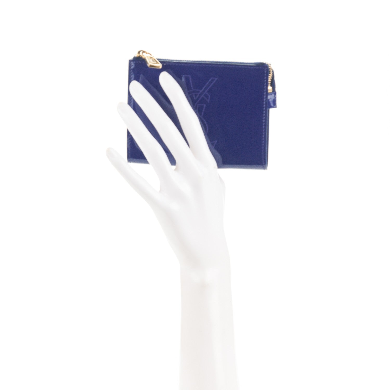 Saint Laurent Patent Belle De Jour Coin Purse Royal Blue 2 of 6