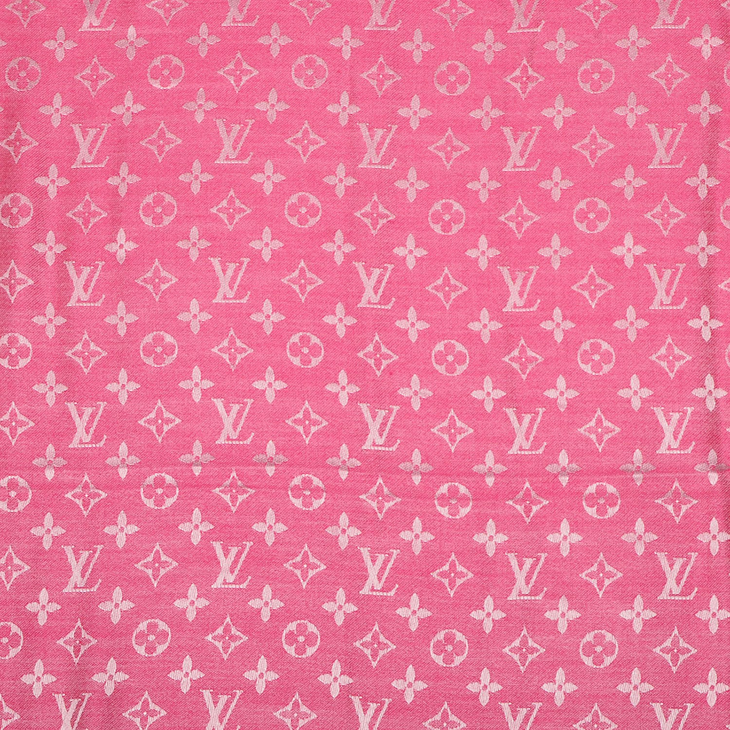 Louis Vuitton Silk Wool Monogram Denim Shawl Pivoine 1 of 5