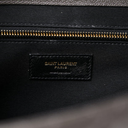 Saint Laurent Grain De Poudre Textured Mixed Matelasse Large Triquilt Monogram Satchel Pebble 7 of 14
