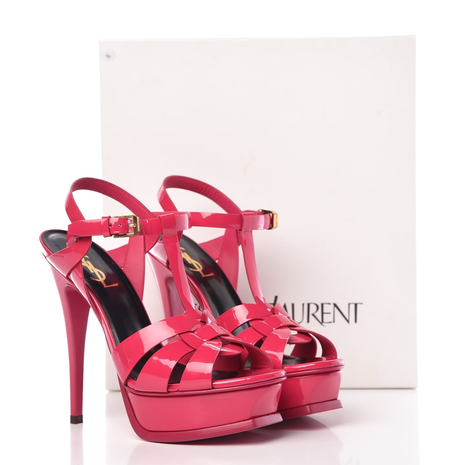Saint Laurent Patent Tribute 105 Platform Sandals 36.5 Bubblegum 17 of 17