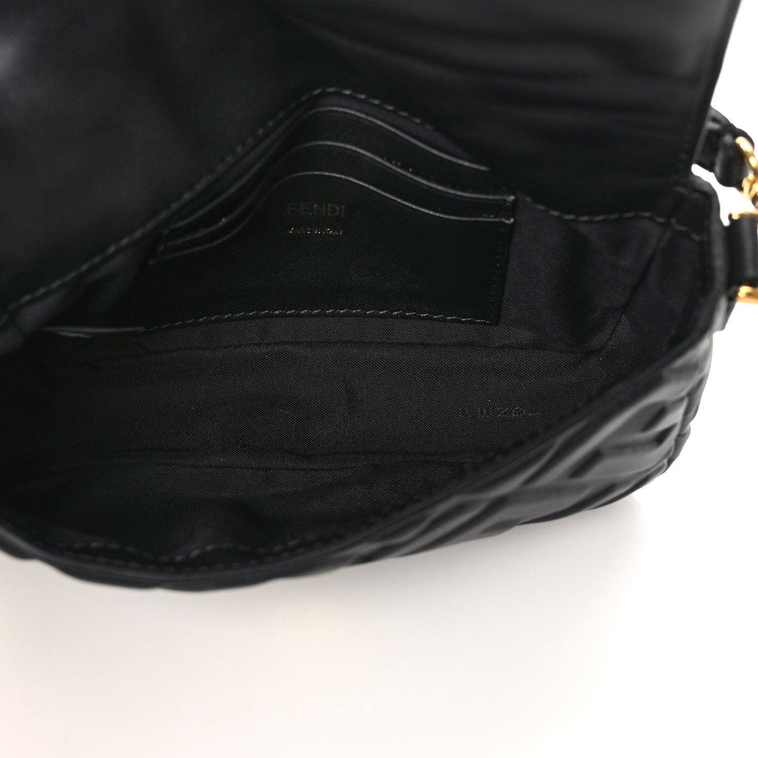 Fendi Nappa FF 1974 Embossed Mini Baguette Black 5 of 10
