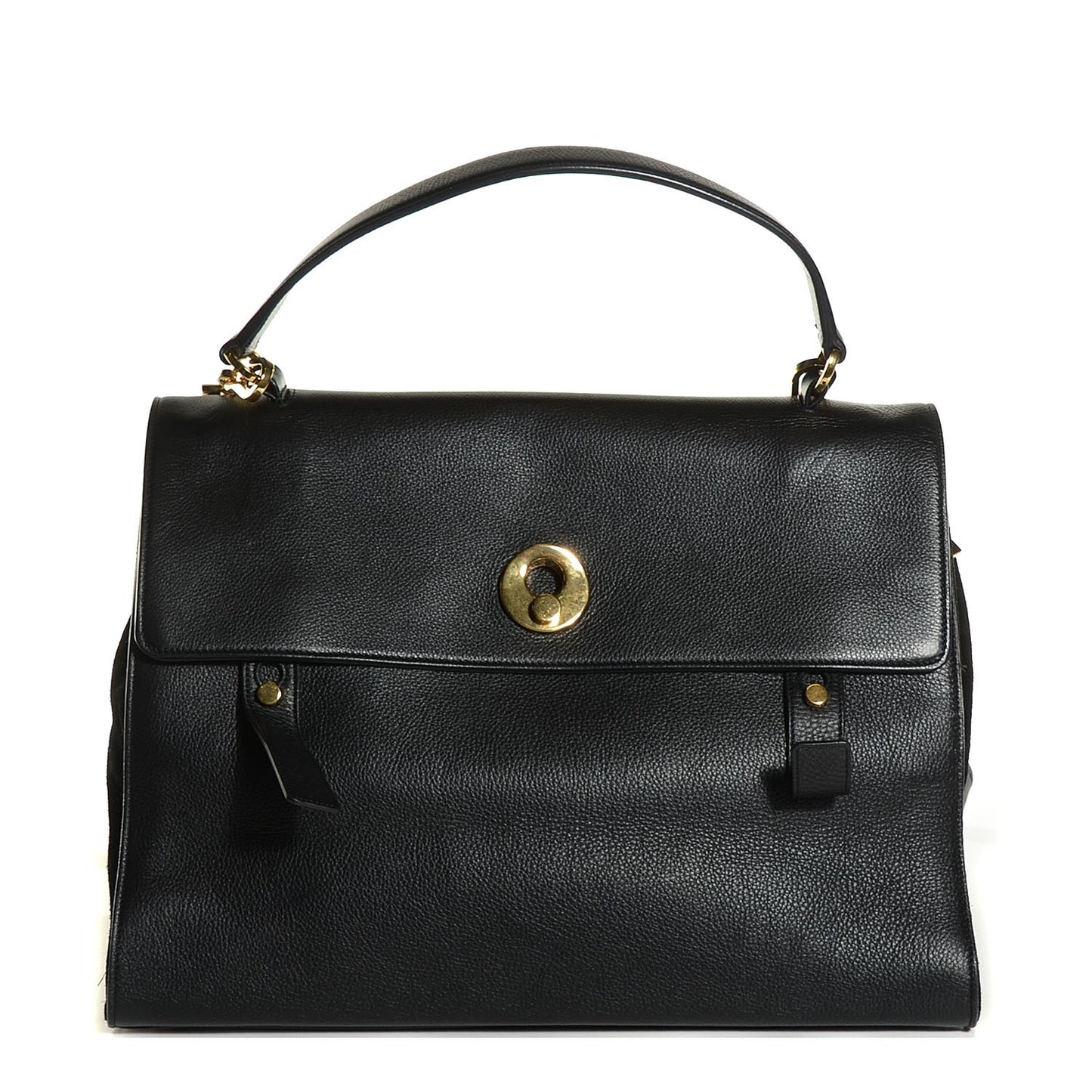 Calfskin Suede Large Muse Two Black