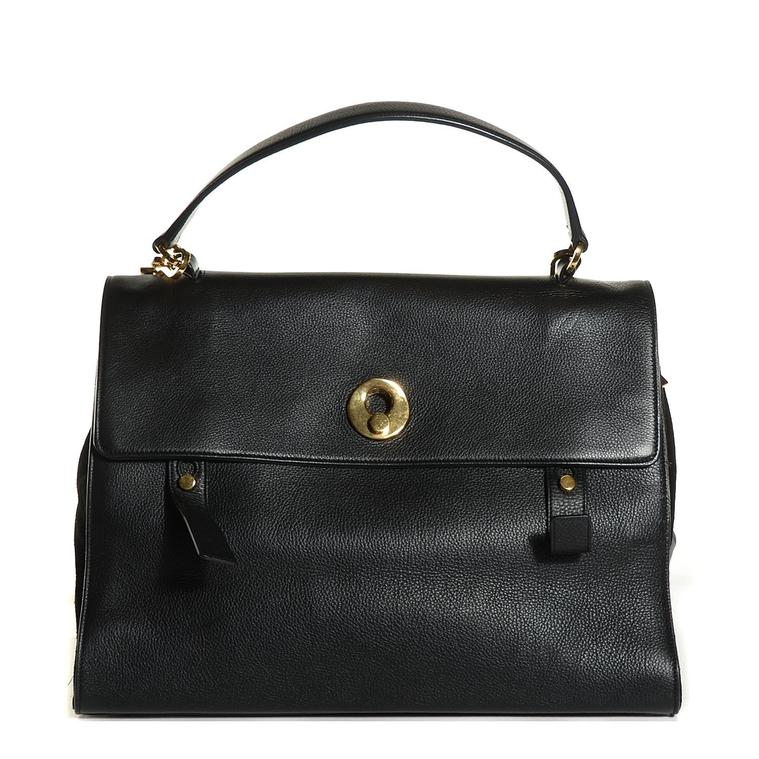 Saint Laurent Calfskin Suede Large Muse Two Black 1 of 9