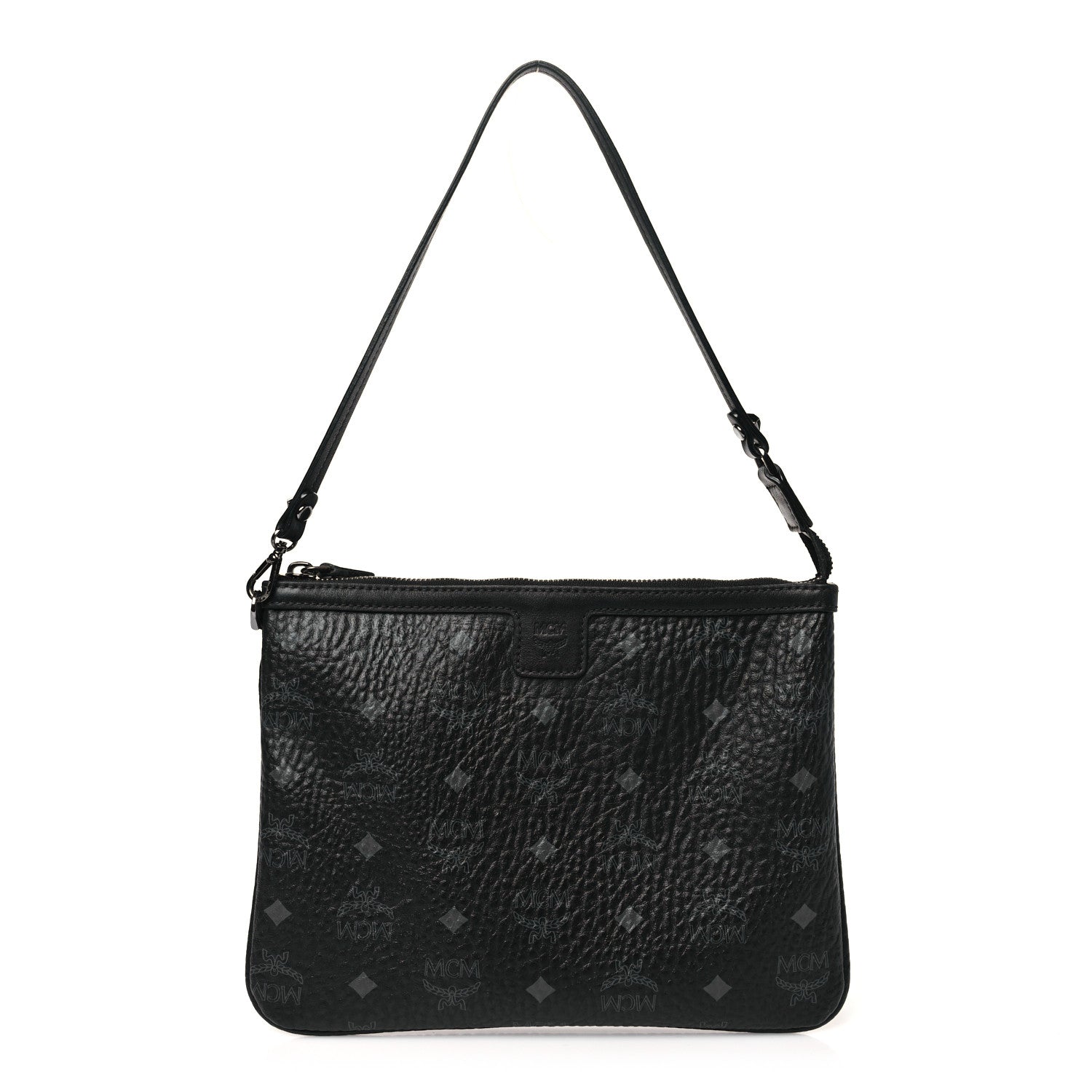 MCM Visetos Liz Shopper Tote Pouch Black 1 of 12