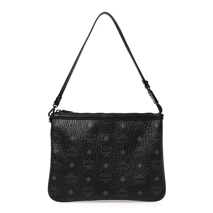 MCM Visetos Liz Shopper Tote Pouch Black 1 of 12