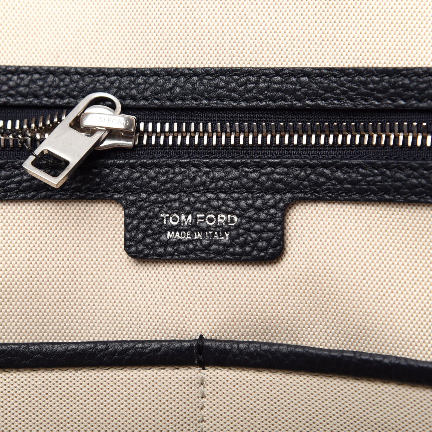 Grained Calfskin Medium T Line Briefcase Black